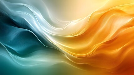 Obraz premium Golden-Teal Abstract Background with Soft Edges and Blurred Details, Elegantly Flowing Curves and Harmonious Color Gradient, Capturing a Modern, Minimalist Aesthetic