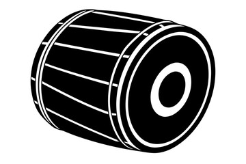 Dhol silhouette, dhol icon, vector illustration