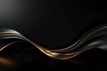 Abstract black and gold wave background.