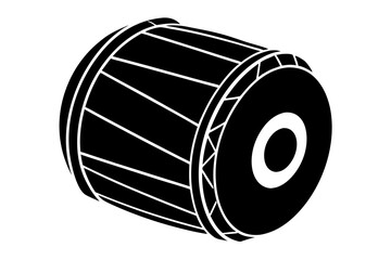 Dhol silhouette, dhol icon, vector illustration