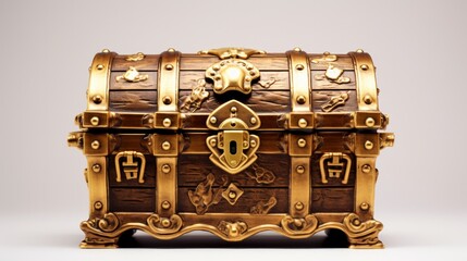 An Antique Treasure Chest for Gold Silver DIamond Treasures. Neural network ai generated art