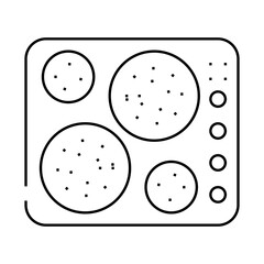 electric cooktop line icon vector. electric cooktop sign. isolated contour symbol black illustration