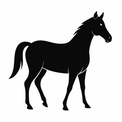 Horse silhouette vector illustration with white background