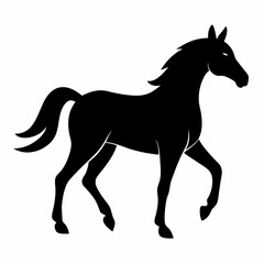 Horse silhouette vector illustration with white background