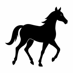 Horse silhouette vector illustration with white background