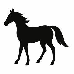 Horse silhouette vector illustration with white background