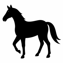 Horse silhouette vector illustration with white background