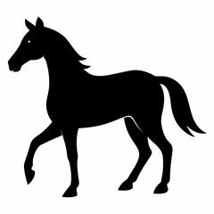 Horse silhouette vector illustration with white background