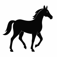 Horse silhouette vector illustration with white background