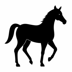 Horse silhouette vector illustration with white background