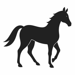 Horse silhouette vector illustration with white background