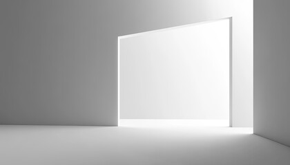 Obraz premium A white doorway leading to a bright, empty room