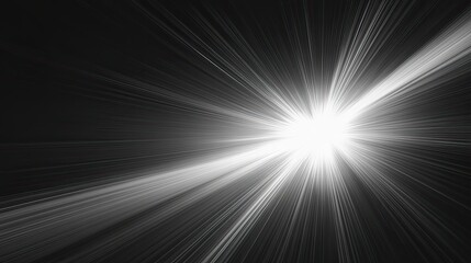 Obraz premium Abstract White Light Radiating from Black Background