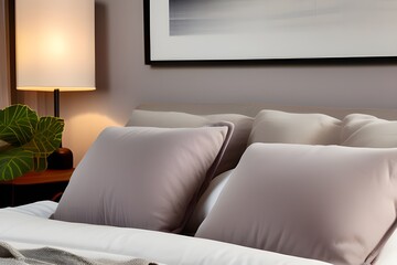 bed with pillows
