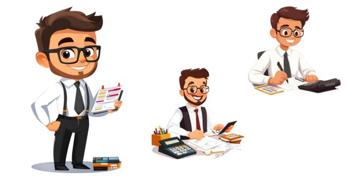 Accountant cartoon vector illustration clipart