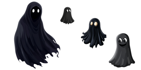 Black Ghost cartoon vector illustration clipart