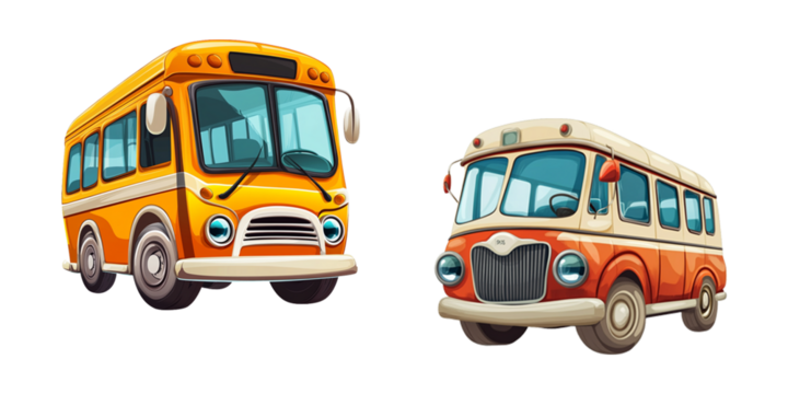 Bus cartoon vector illustration clipart white background