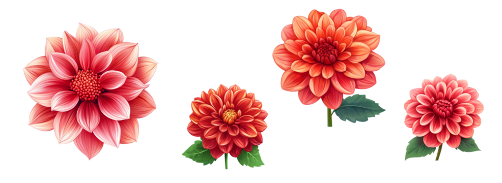 Dahlia vector illustration clipart white background
