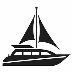 Yacht Logo Icon Silhouette Vector Illustration
