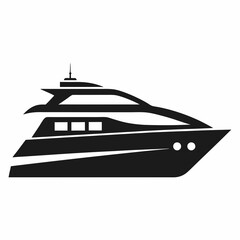 Yacht Logo Icon Silhouette Vector Illustration