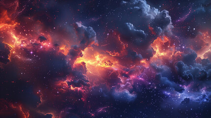 Space galaxy with supernova nebula abstract background.