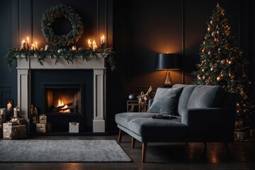  Christmas Living Room Background. Stylish Interior Design