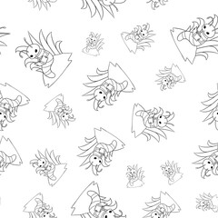 Cute Little Bookworm Inspired Repeat Pattern Design as Coloring Books
