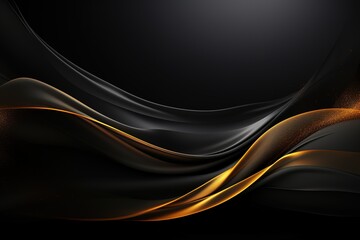Abstract black and gold wave background.