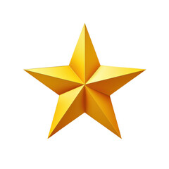 Yellow Paper Star Symbol Isolated on Transparent or White Background, PNG