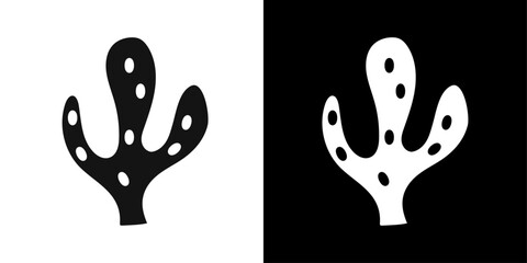 Cactus icon Symbol mark in filled style
