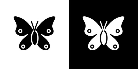 Butterfly icon Symbol mark in filled style