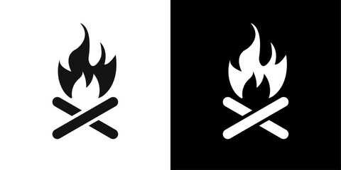 Campfire icon Symbol mark in filled style
