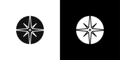 compass navigation icon Symbol mark in filled style