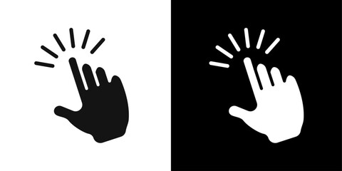 Computer hand cursor click icon Symbol mark in filled style