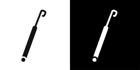 Crochet needle icon Symbol mark in filled style