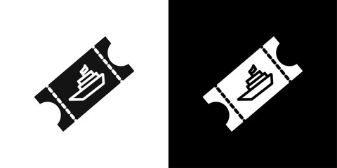 cruise ship Ticket icon Symbol mark in filled style