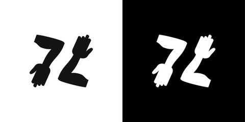 elbow greeting icon Symbol mark in filled style