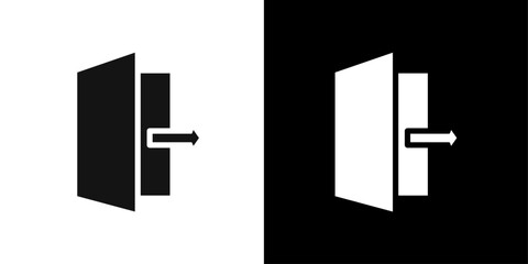 Exit icon Symbol mark in filled style