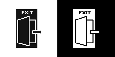 exit door icon Symbol mark in filled style
