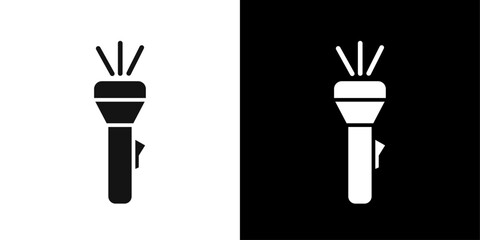 Flashlight torch icon Symbol mark in filled style