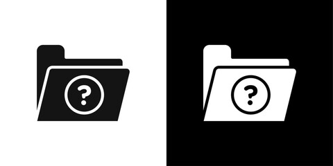 Folder with questionmark icon Symbol mark in filled style