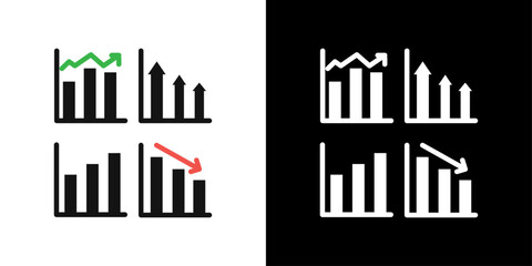 graph chart icon Symbol mark in filled style