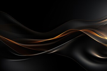 Abstract black and gold wave background.