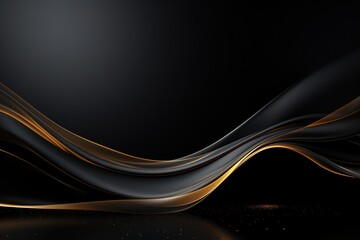 Abstract black and gold wave background.