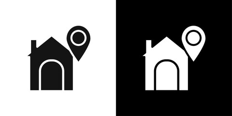Home Address icon Symbol mark in filled style