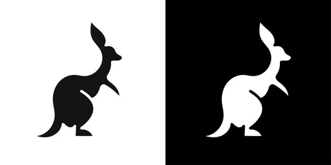 kangaroo icon Symbol mark in filled style