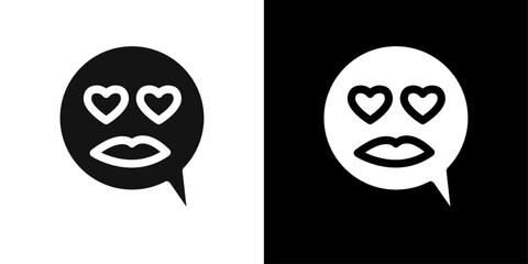 Lady Love Smiley Message icon Symbol mark in filled style
