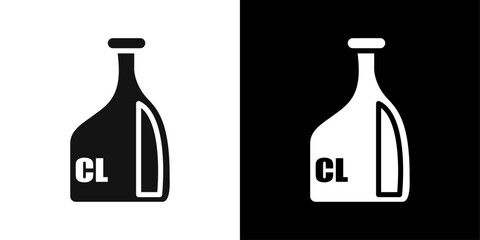 liquid Chlorine chemical icon Symbol mark in filled style
