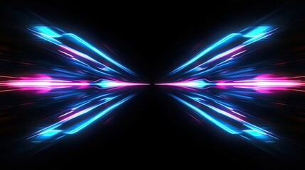 Abstract Neon Lights Forming a Symmetrical Shape