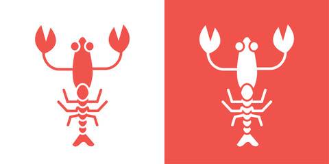 lobster icon Symbol mark in filled style